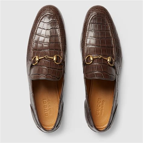 gucci crocodile loafers for men|gucci jordaan leather loafer women's.